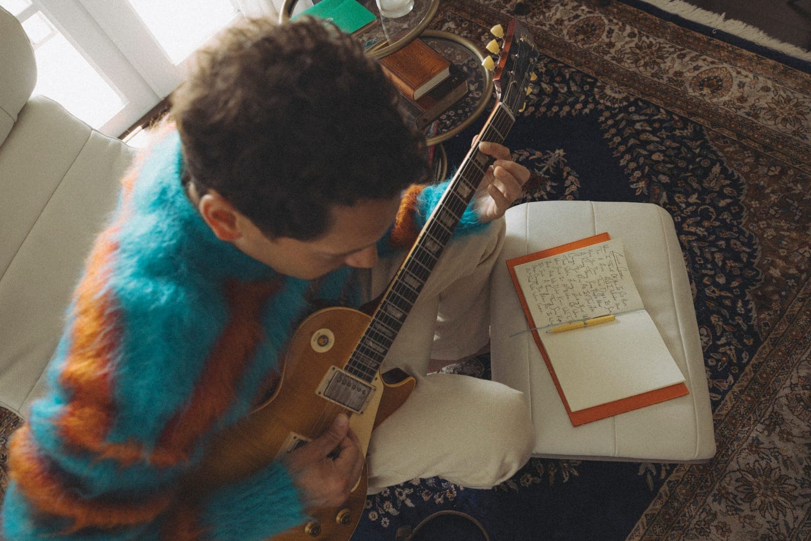 Handwritten notes from the studio